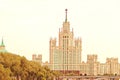 Embankment of Moscow river with view of hotel Ukraina