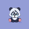 Illustration Emoji character cartoon sad and frustrated Panda crying, tears sticker emoticon