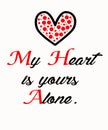 Illustration of the emotional expression `My Heart is yours alone`