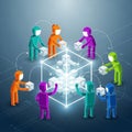 Illustration emphasizes themes of unity and innovation in a technological Royalty Free Stock Photo