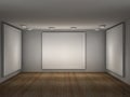 Illustration of a empty gallery with frames