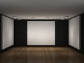 Illustration of a empty gallery with frames