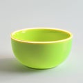 Empty green bowl on white background,   rendering,  Neon illumination Royalty Free Stock Photo