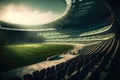 An illustration of an empty stadium. Created with Generative AI