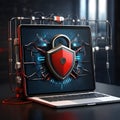 Illustration of endpoint security sync in all network devices Royalty Free Stock Photo