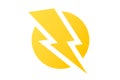 Illustration of energy yellow sign on white background