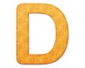 Illustration of the English letter D in an orange pattern on a white background