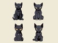 Illustration of Enigmatic Black Sphynx Cat