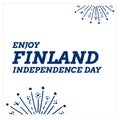 Illustration of enjoy finland independence day text with abstract pattern against white background