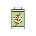 Illustration of environmental concept battery charged