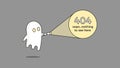 Illustration for 404 error. Vector webpage template concept for Page not found problem. Creative character design with a ghost Royalty Free Stock Photo