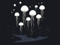 Illustration of Ethereal Elegance - Graceful Jellyfish in the Ocean Royalty Free Stock Photo