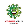 Illustration of the evil covid-19 coronavirus