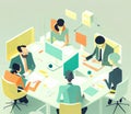 illustration of a  executive managers group at meeting. created with Generative AI technology Royalty Free Stock Photo