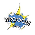 Illustration of explosive cartoon WROOOM Royalty Free Stock Photo