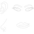 Senses, eyes ear nose lips illustration