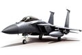 Illustration of a F15 Fighter Jet on White Background, Generative AI Royalty Free Stock Photo