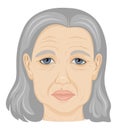 Illustration face of an elderly lady