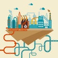 Illustration of a factory or refinery Royalty Free Stock Photo