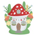 illustration fairy tale mushroom house for fairy or gnome Royalty Free Stock Photo