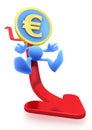 Illustration of the Falling Euro Royalty Free Stock Photo