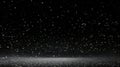 Falling snow isolated on black background, abstract, backgrounds Royalty Free Stock Photo