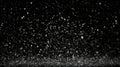Falling snow isolated on black background, abstract, backgrounds Royalty Free Stock Photo