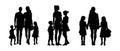 Family silhouette black filled vector Illustration