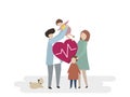 Illustration of family healthcare isolated