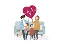 Illustration of family healthcare isolated