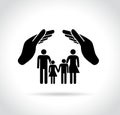 Family protection icon on white background