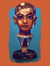 illustration of the famous bust of Tutankhamun Royalty Free Stock Photo