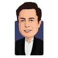 Illustration of Elon Musk, Vector Isolated Royalty Free Stock Photo