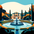 Illustration of the famous Villa Borghese in Rome, Italy AI generated