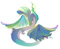 Illustration of fantastic fairyland dragon. Royalty Free Stock Photo