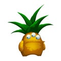 Illustration: The Fantastic Forest PineApple Monster isolated on White Background. Royalty Free Stock Photo