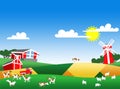 Illustration of farm landscape Royalty Free Stock Photo