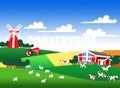 Illustration of a farmland Royalty Free Stock Photo