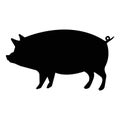 Cute farm animal silhouette Pork Piggy Meat