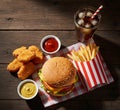 illustration - a fast-food meal set Royalty Free Stock Photo