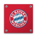 Illustration of FC Bayern Munchen signage logo isolated on a red plate.