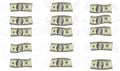 Feathered Deformed 100 dollars note set Royalty Free Stock Photo