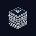 Abstract Stack of Books with Open Pages on Dark Background Royalty Free Stock Photo