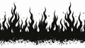 Illustration features black flame borders on white. Image is suitable for graphic design projects. Design shows fire, smoke. It Royalty Free Stock Photo