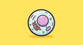 Cartoon Cell Diagram Illustration on Bright Yellow Background Royalty Free Stock Photo