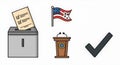 Election and Political Process Icons Set Royalty Free Stock Photo