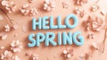 Whimsical Hello Spring Design Royalty Free Stock Photo