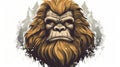 Simba Bigfoot Illustration In Stylized Portraiture Style