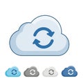 Four smaller clouds in varied shades of blue, gray, and white, each with Royalty Free Stock Photo