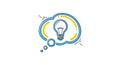Creative Idea Generation Concept with Light Bulb in Thought Bubble Royalty Free Stock Photo
